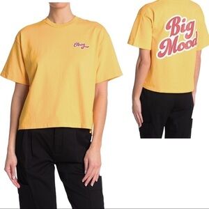 🌺 Obey Big Mood Bright Yellow Graphic Retro Boxy Fit Print Tee NWT